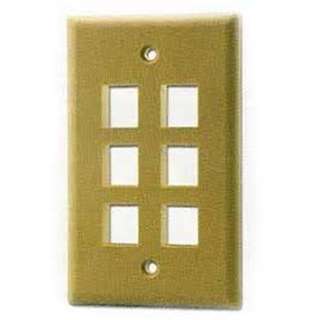 WALL PLATE 6PORT IVORY