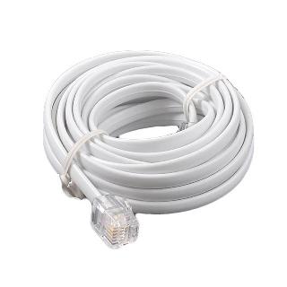 MODULAR CABLE 6P4C M/M 26FT WHT