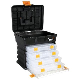 TOOL CASE EMPTY 14X12X9 INCH BLK WITH REMOVABLE TRAYS
SKU:250177