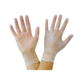 GLOVES VINYL LARGE CLEAR PF