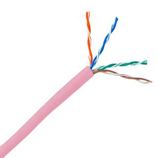 CABLE CAT5E FT4 SOL PINK 250FT