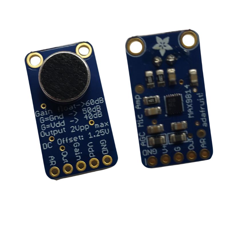ADAFRUIT ELECTRET MIC MAX9814 AMP AUTO GAIN 40DB 20KHZ