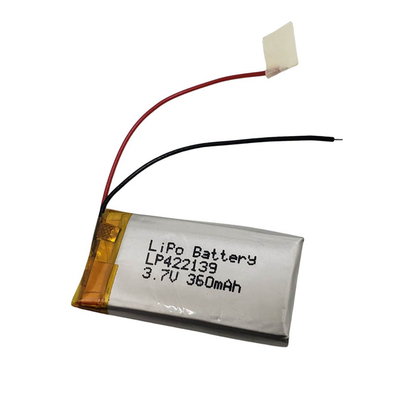 BATTERY LIPO 3.7V 360MAH WITH WIRE 42X21X4MM (LXWXH)