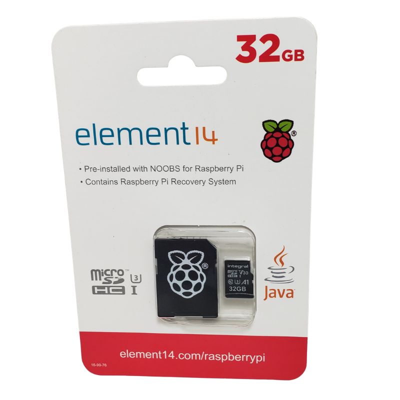 RASPBERRY PI 32GB MICRO SD CARD WITH NOOBS CLASS 10