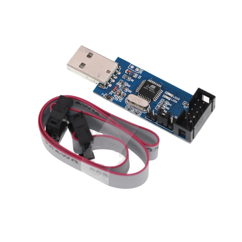 USB ASP ISP AVR PROGRAMMER 5V ON-BOARD ATMEGA8 WITH 10P CABLE