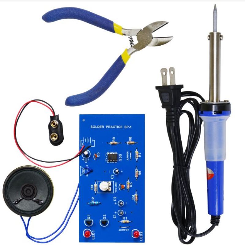 LEARN TO SOLDER KIT INCLUDES SOLDERING IRON & CUTTER