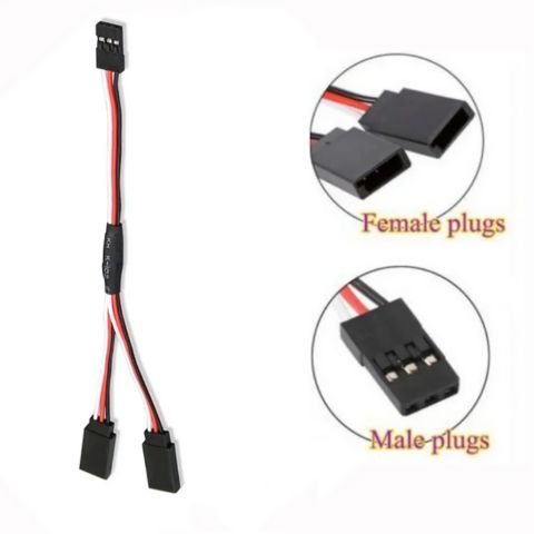 SERVO EXTENSION Y CABLE 15CM 3 PIN FEMALE TO 2X MALE