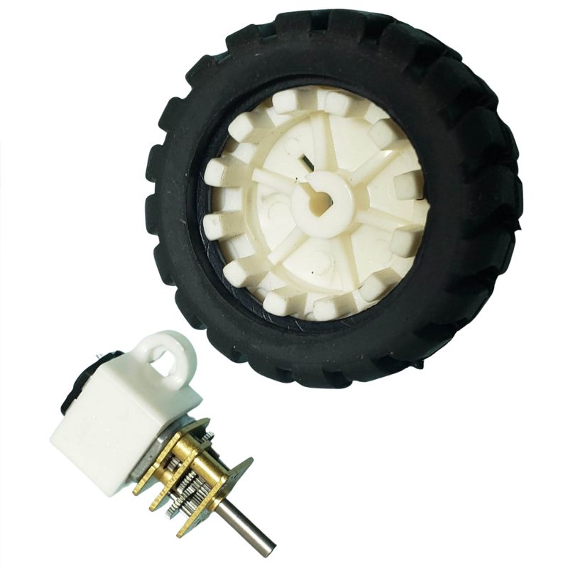 GEAR MOTOR WHEEL SET WITH 1.7IN WHEEL 6V 44MA 890RPM