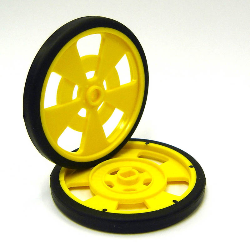 WHEEL PLASTIC 69MM DIA YELLOW 7.62MM WIDE