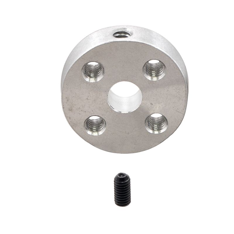 MOTOR HUB 19MM DIA FOR 5MM SHAFT ALUMINUM  WITH M3X4 TAPPED HOLES