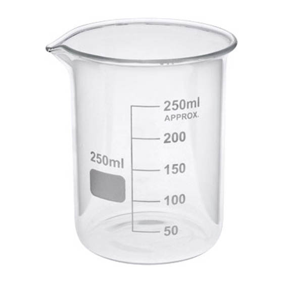 BEAKER 250ML CLEAR GLASS 