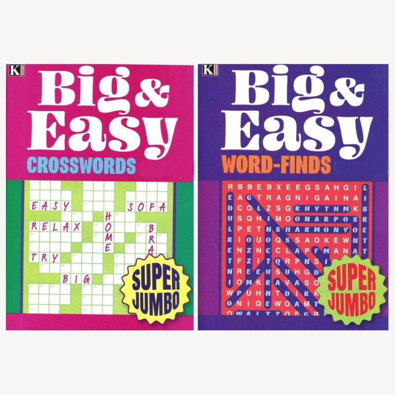 WORD FIND SUPER JUMBO BIG & EASY CROSSWORDS & WORD-FINDS