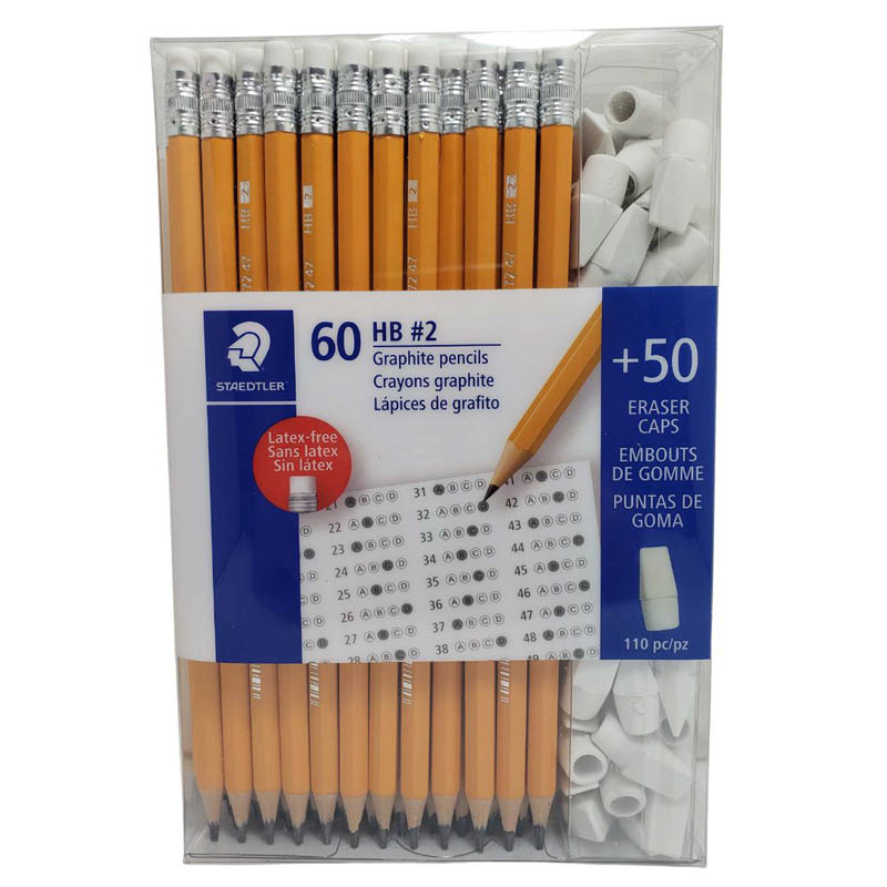 PENCIL GRAPHITE HB#2 WITH ERASER CAP 110PC/SET