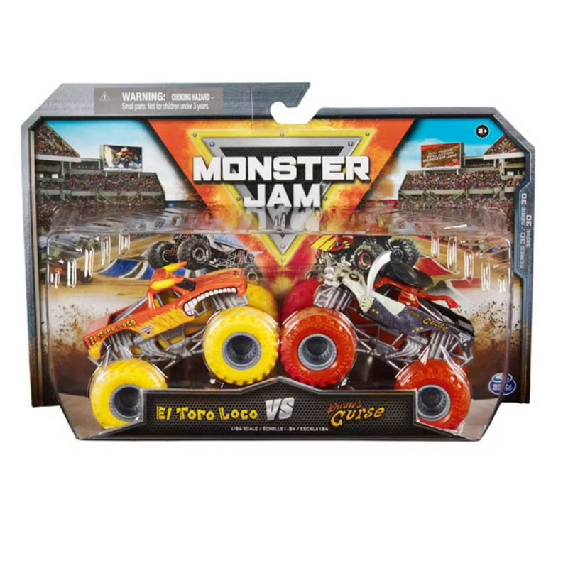 MONSTER JAM TRUCKS 1:64 SCALE {{EL TORO LOCO VS PIRATE'S CUR