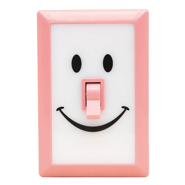 NIGHT LIGHT SWITCH HAPPY W/6 LED INCLUDES 3 AAA ASSORTED COLORS