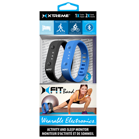XFIT FITNESS BAND ACTIVITY AND SLEEP MONITOR BLK & BLU 2PCS/SET