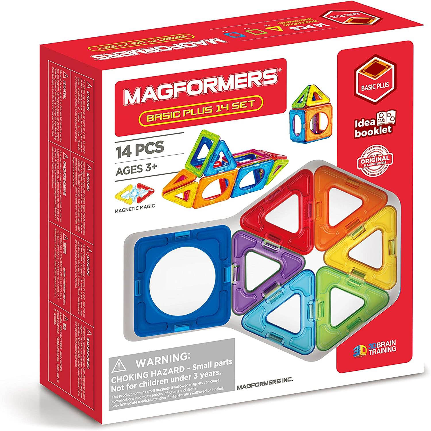 MAGFORMERS MAGNETIC BUILDERS 14PCS  8 TRIANGLES & 6 SQUARES