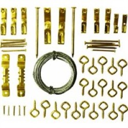 NAILS HOOKS MOUNTING PLATES AND STEEL WIRE KIT
