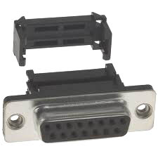 DB15F IDC PLASTIC MET/LIP BLACK 