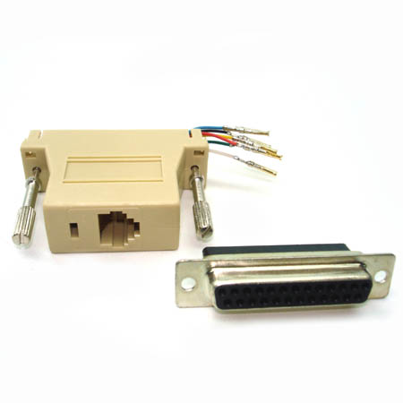 MODULAR ADAPTER DB25F/RJ12 6P6C 
