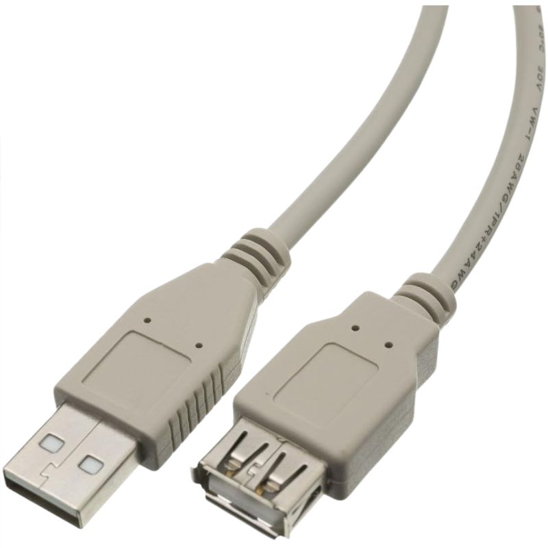 USB CABLE A-A MALE/FEM 6FT GRY 2.0 SHLD