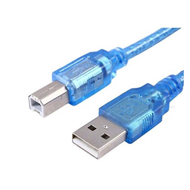 USB CABLE A-B MALE/MALE 1FT 2.0 BLUE