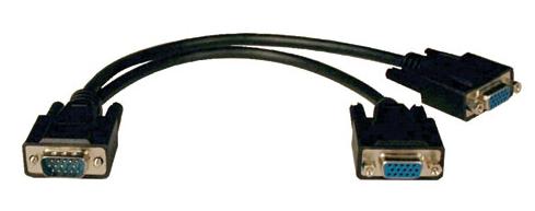 VGA EXT CABLE DBHD15M/HD15FX2 8IN SPLITTER CABLE