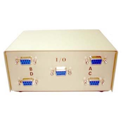 DATA SW BOX DB9F 4WAY ROTARY 