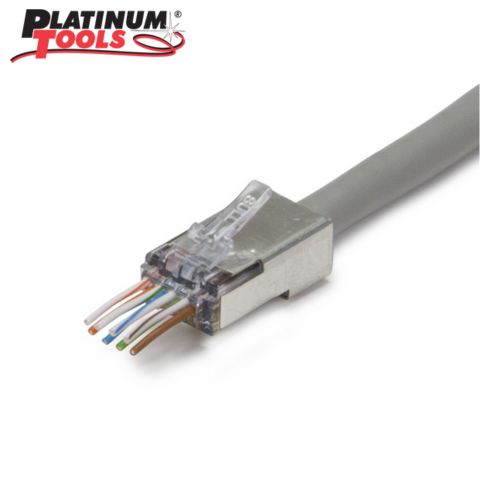 MODULAR PLUG 8P8C EZ-CAT6 SH INTERNAL GROUND RJ45 CAT5E/CAT6
