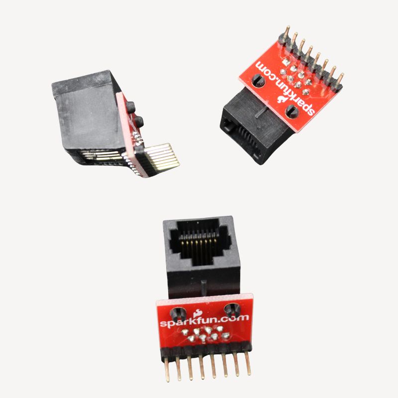 MODULAR JACK 8P8C PCRA BLACK TO BREADBOARD BREAKOUT
