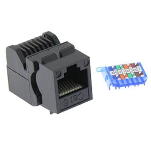 KEYSTONE JACK CAT5E BLK TOOLLESS 