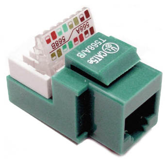 KEYSTONE JACK CAT5E GRN TOOLLESS 