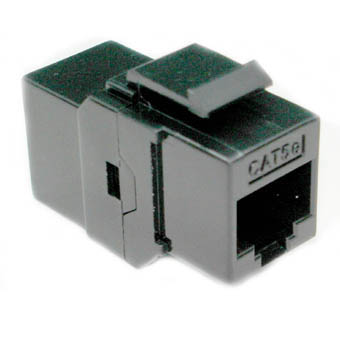 KEYSTONE COUPLER CAT5E BLK JK-JK 