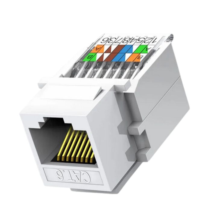 KEYSTONE JACK CAT6 WHT TOOLLESS 