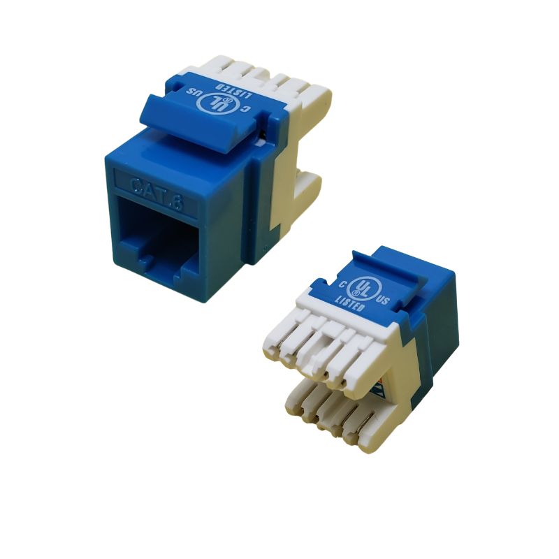 KEYSTONE JACK CAT6 BLU 110 180DEG - 10 Pcs/Pkg