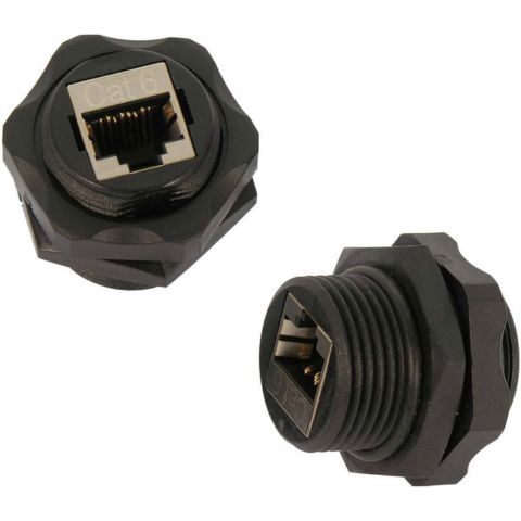 RJ45 COUPLER CAT6 SH BULKHEAD PANEL MOUNT FEM-FEM