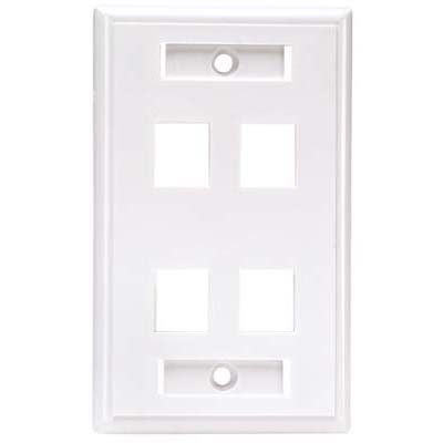 WALL PLATE 4PORT WHITE 