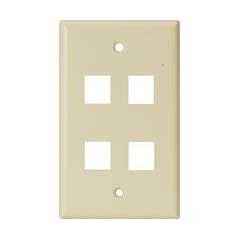 WALL PLATE 4PORT IVORY 