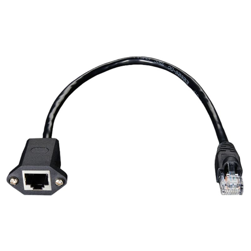 PATCH CORD EXTENSION 0.98FT BLK PANEL MOUNT