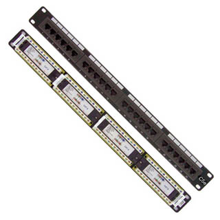 PATCH PANEL 24PORT CAT5E BLK 