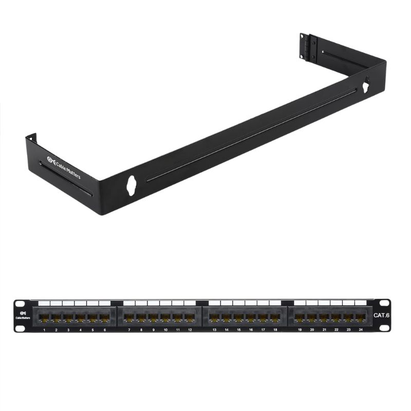 PATCH PANEL 24PORT CAT6 BLK 1U WITH BRACKET 110