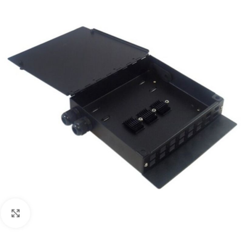 FIBER PATCH PANEL 16PORT WALLMNT TERMINAL BOX BLACK