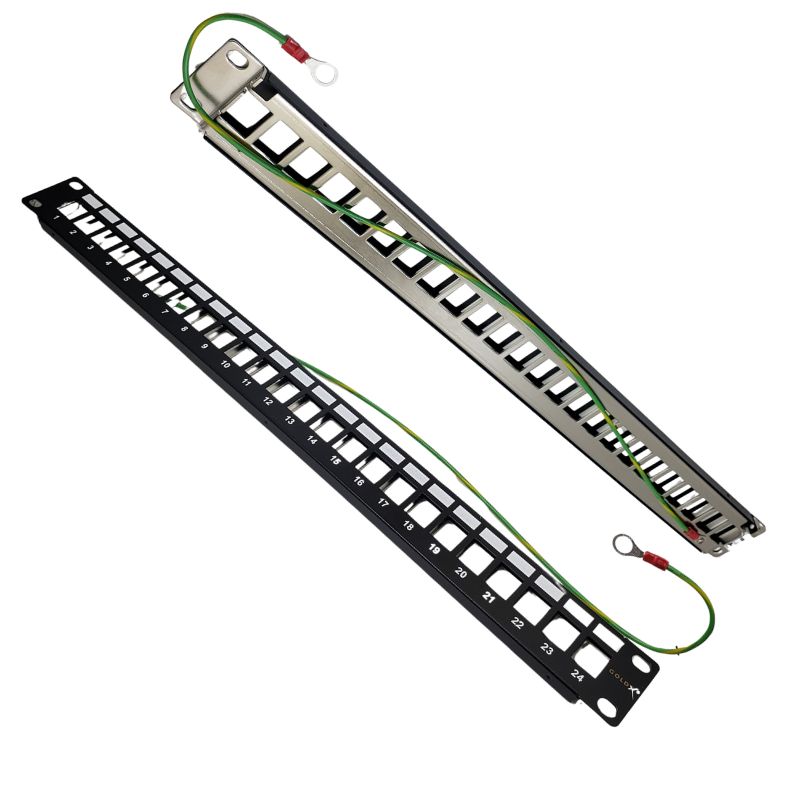 PATCH PANEL BLANK 24PORT 1U 19IN WITH GROUND