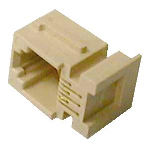 MODULAR JACK 6P4C PCVERT TAN 