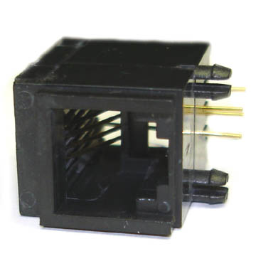 MODULAR JACK 6P4C PCRA BLK 