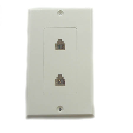 WALL PLATE MOD JK 6P4C DUAL PLAS DECORA