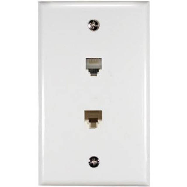 WALL PLATE MOD JK 6P4C DUAL PLAS 