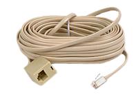 MODULAR CABLE 6P4C M/F 25FT WHITE