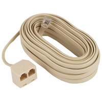 MODULAR CABLE 6P4C M/2F 25FT BEIGE