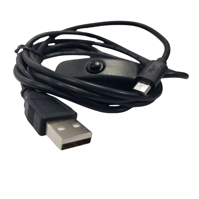 USB CABLE A MALE TO MICRO B MALE WITH SWITCH 5FT BLACK